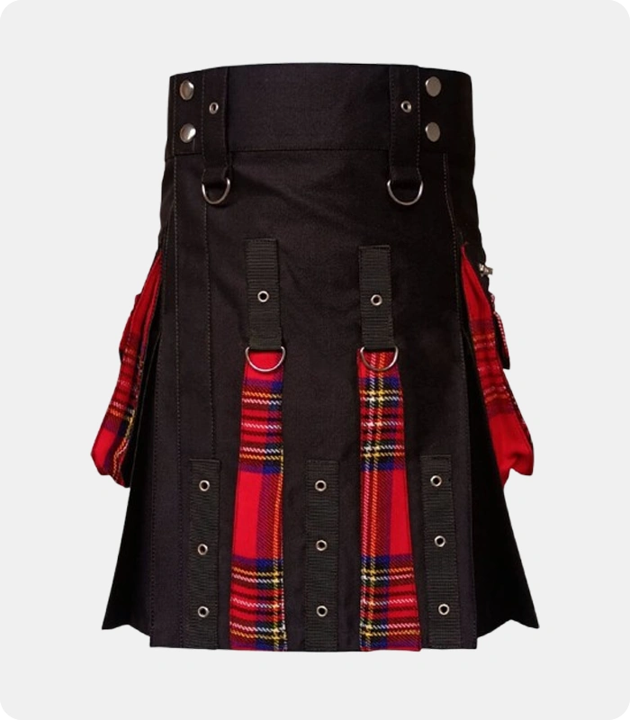Black-Royal-Stewart-Tartan-utility-kilt
