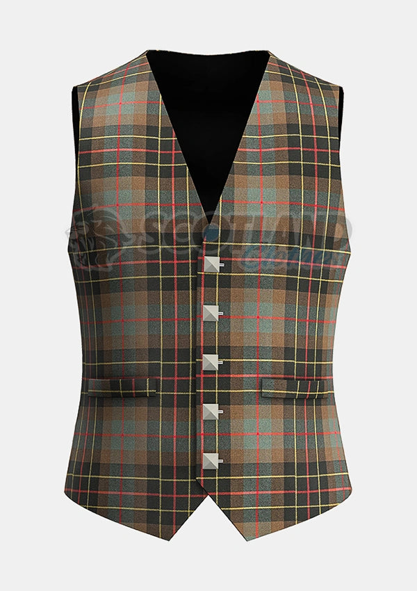 Custom Made Brodie Hunting Weathered Tartan Waistcoat