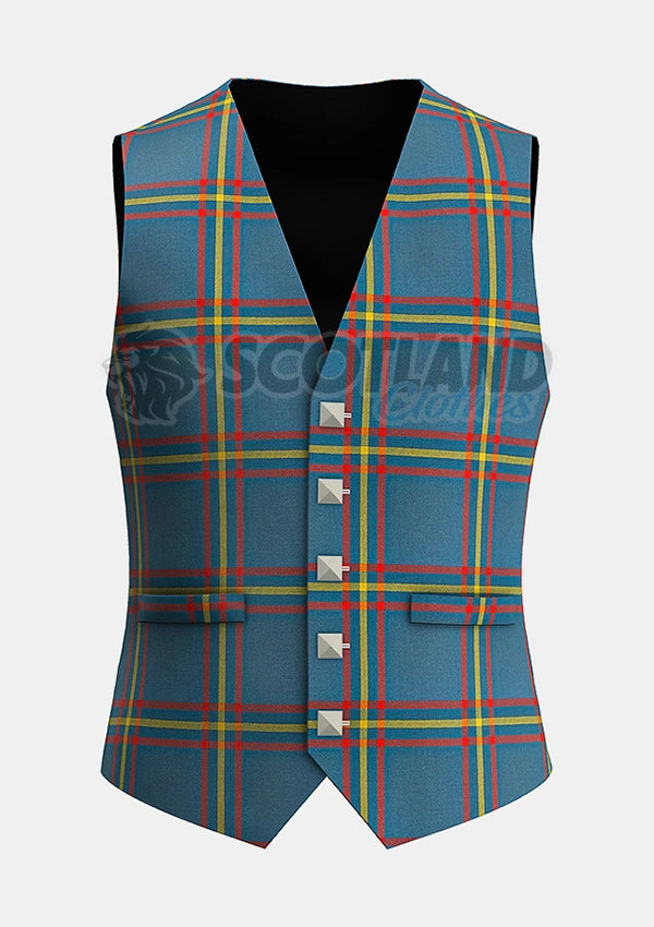 Custom Made Maclain of lochbuie hunting ancient tartan Waistcoat