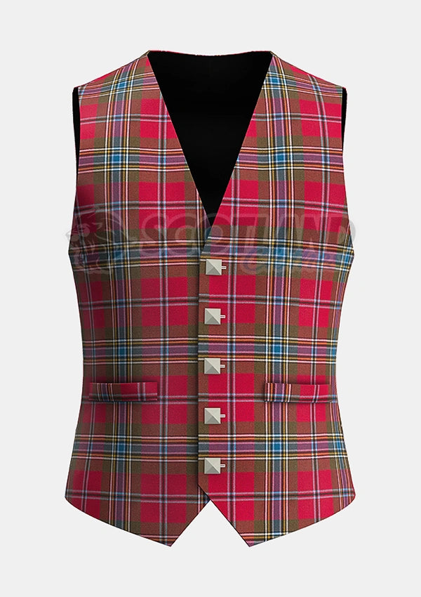 Cutom Made Maclean of duart weathered tartan Waistcoat