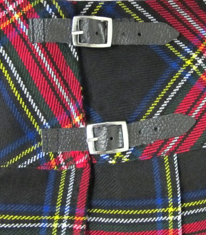 Black Stewart Women Tartan Skirt Side