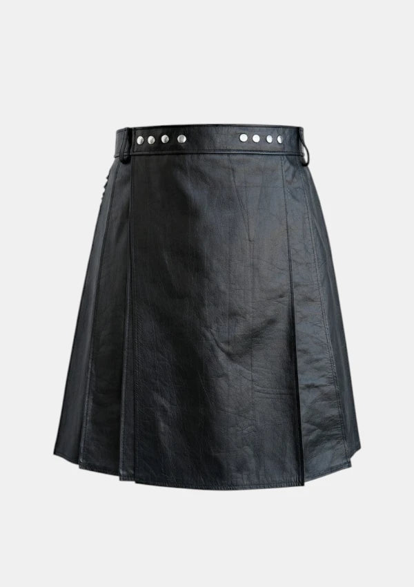 Black Leather Kilt