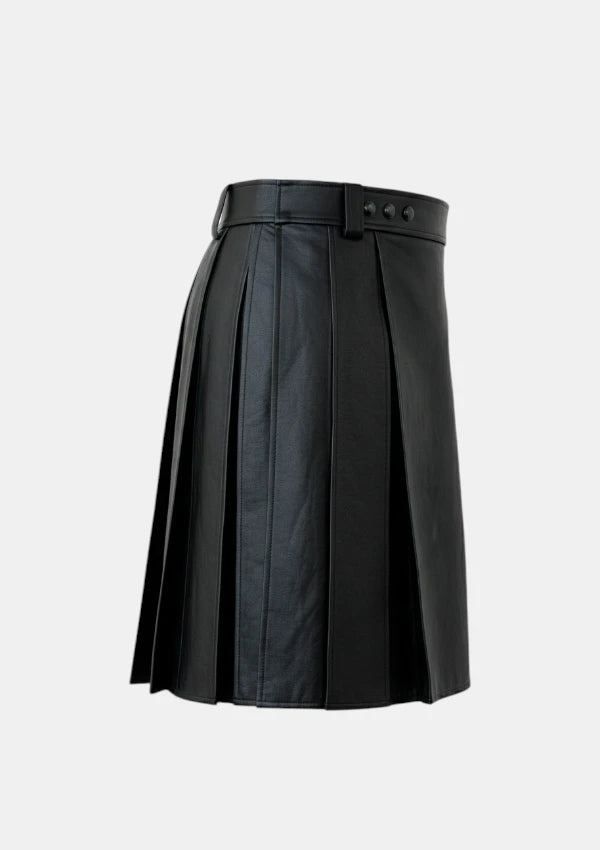 Black Leather Kilt Right
