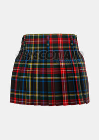 Black Stewart Tartan Kilt Back