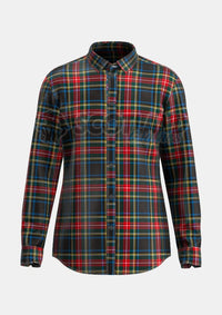 Black Stewart Tartan Shirt Front