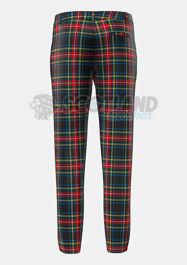 Black Stewart Tartan Trouser Back