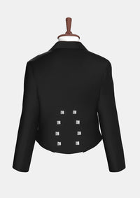 Schwarze Woll Scottish Prince Charlie Jacke	