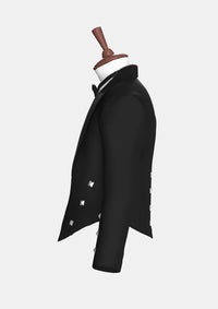 Schwarze Woll Scottish Prince Charlie Jacke	
