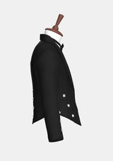 Schwarze Woll Scottish Prince Charlie Jacke	