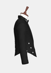 Schwarze Woll Scottish Prince Charlie Jacke	