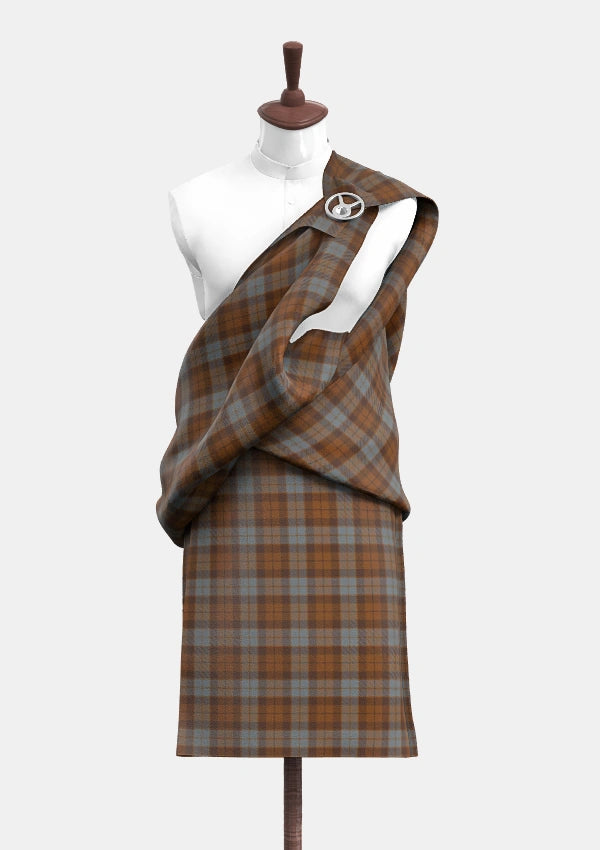 Brown Heather Tartan Great Kilt Front