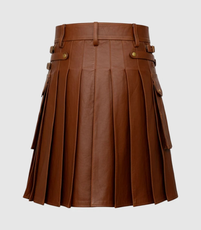 Brown Leather Kilt Back