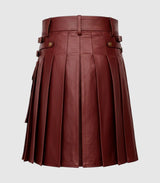 Burgundy Leather Kilt Back