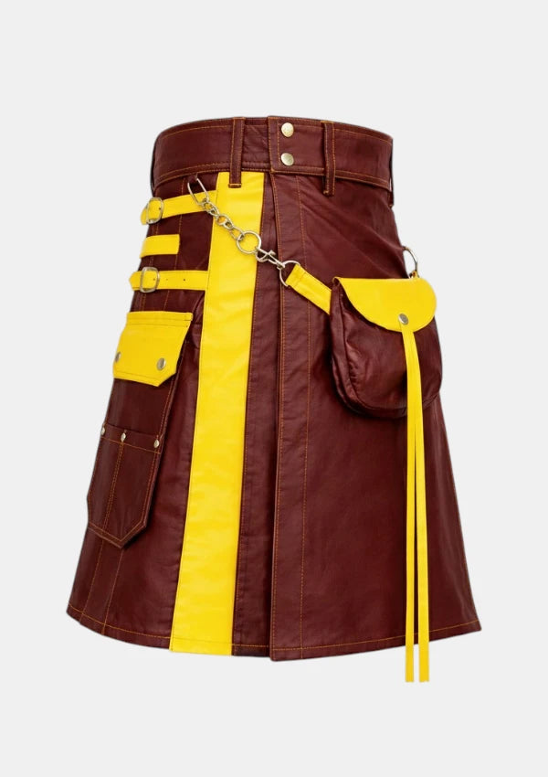 Burgundy_and_Yellow_Leather_Hybrid_Utility_Kilt_Right