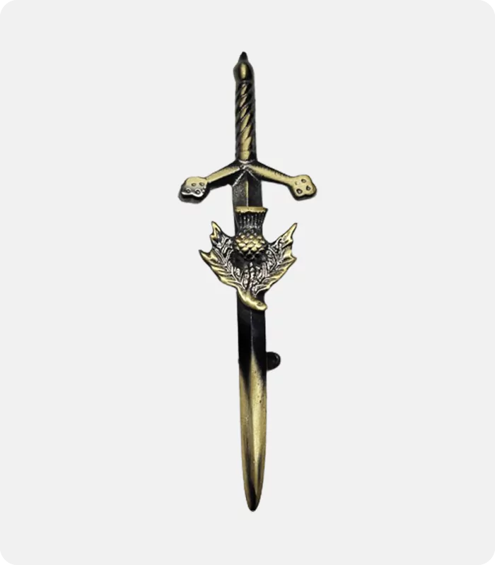 Custom Made Antique Thistle Sword Kilt Pin