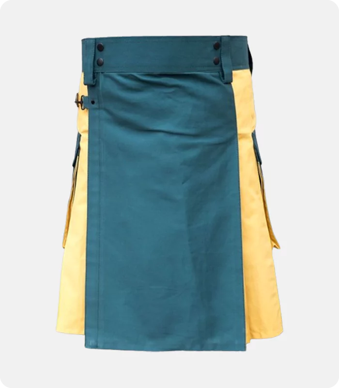 Custom Made Green & Yellow Hybrid kilt