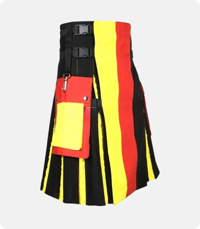 Custom Made Scottish German Flag Kilt Right Side