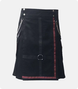 Custom Made Standard Black Utility Kilt