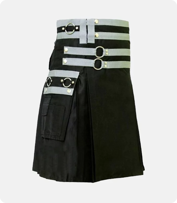 Custom Made Stylish Indi Cargo Utility Kilt Right Side