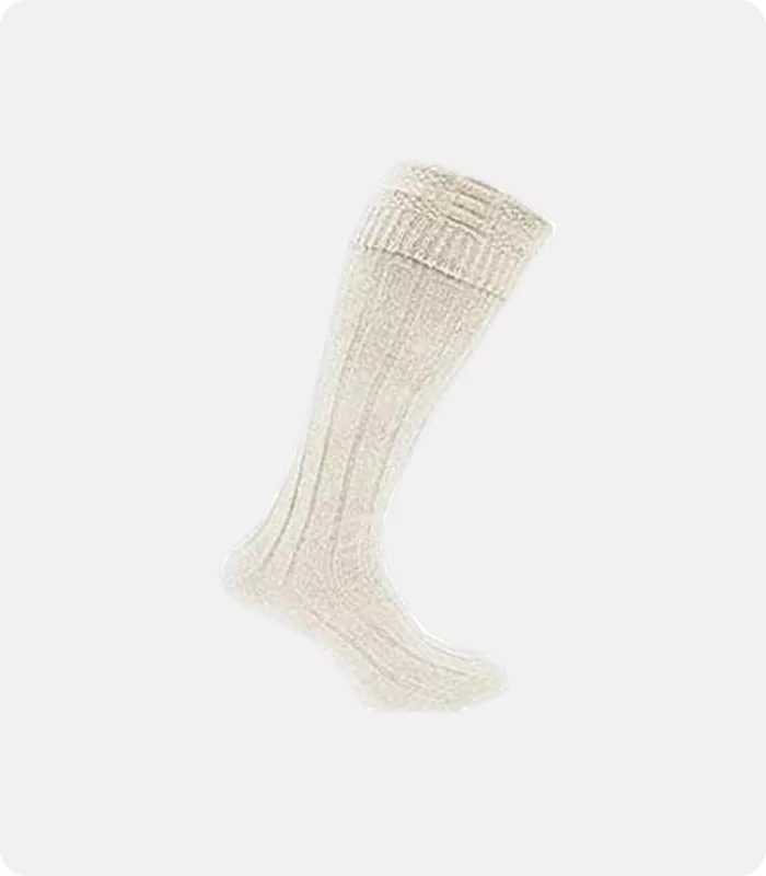 Custom Made White Kilt Socks