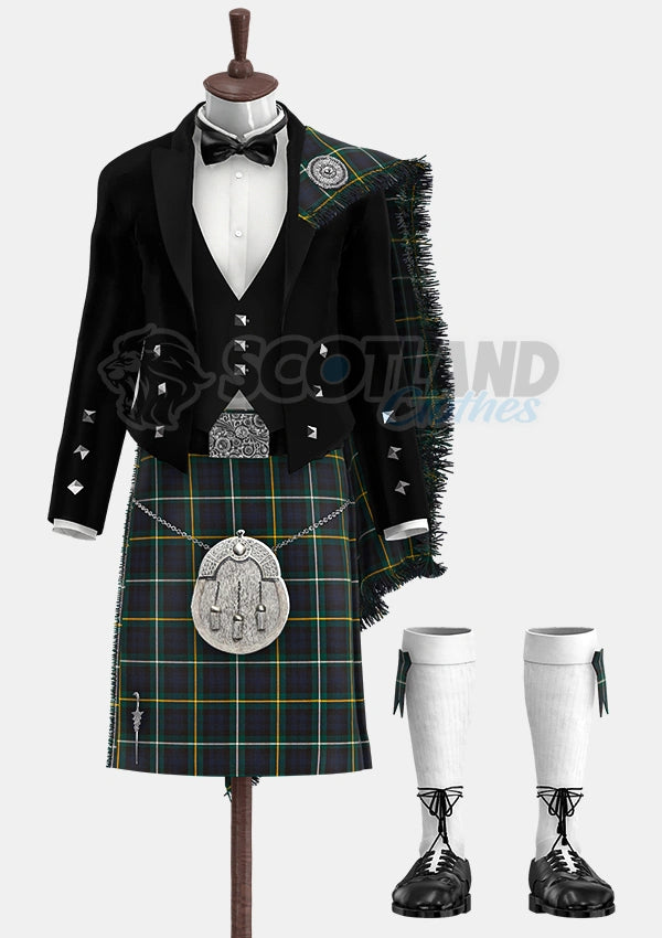Custom Made Campbell of Argyll Modern Tartan Prince Charlie Kilt Outfit