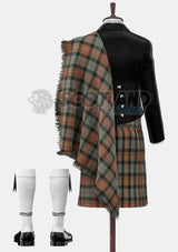 Custom Made Gunn Weathered Tartan Prince Charlie Kilt Outfit