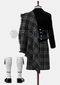 Grey Spirit Tartan Prince Charlie Outfit