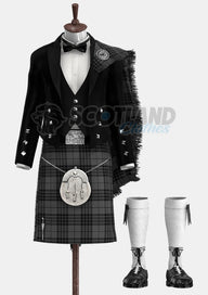 Grey Spirit Tartan Prince Charlie Outfit