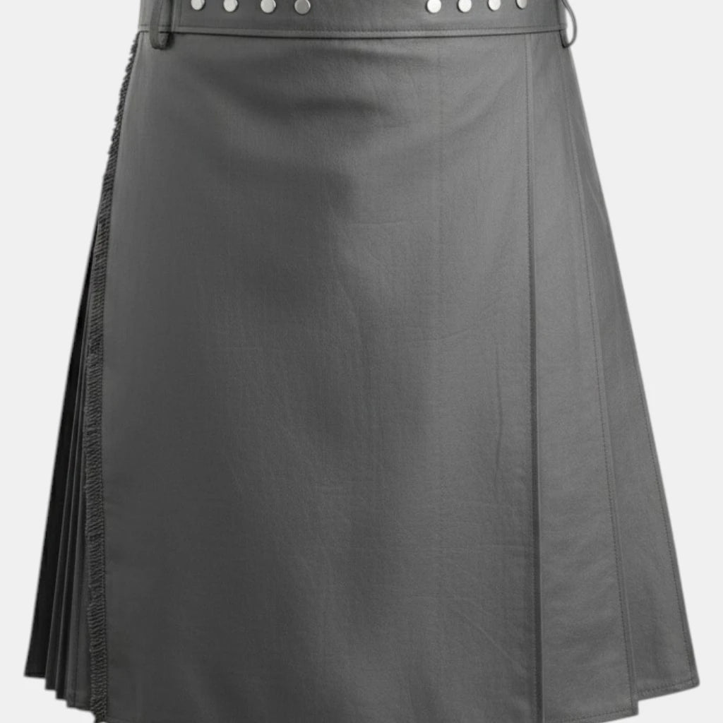 Grey Leather Kilt