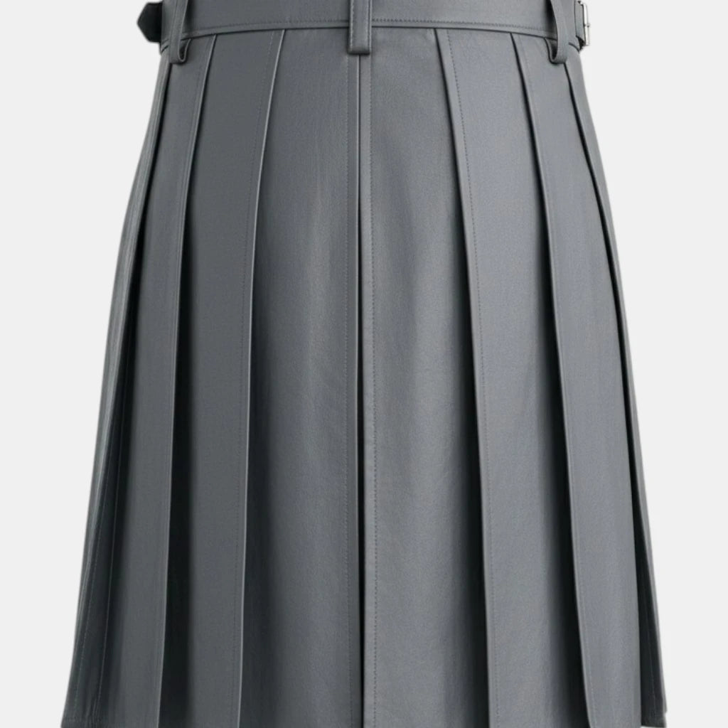 Grey Leather Kilt