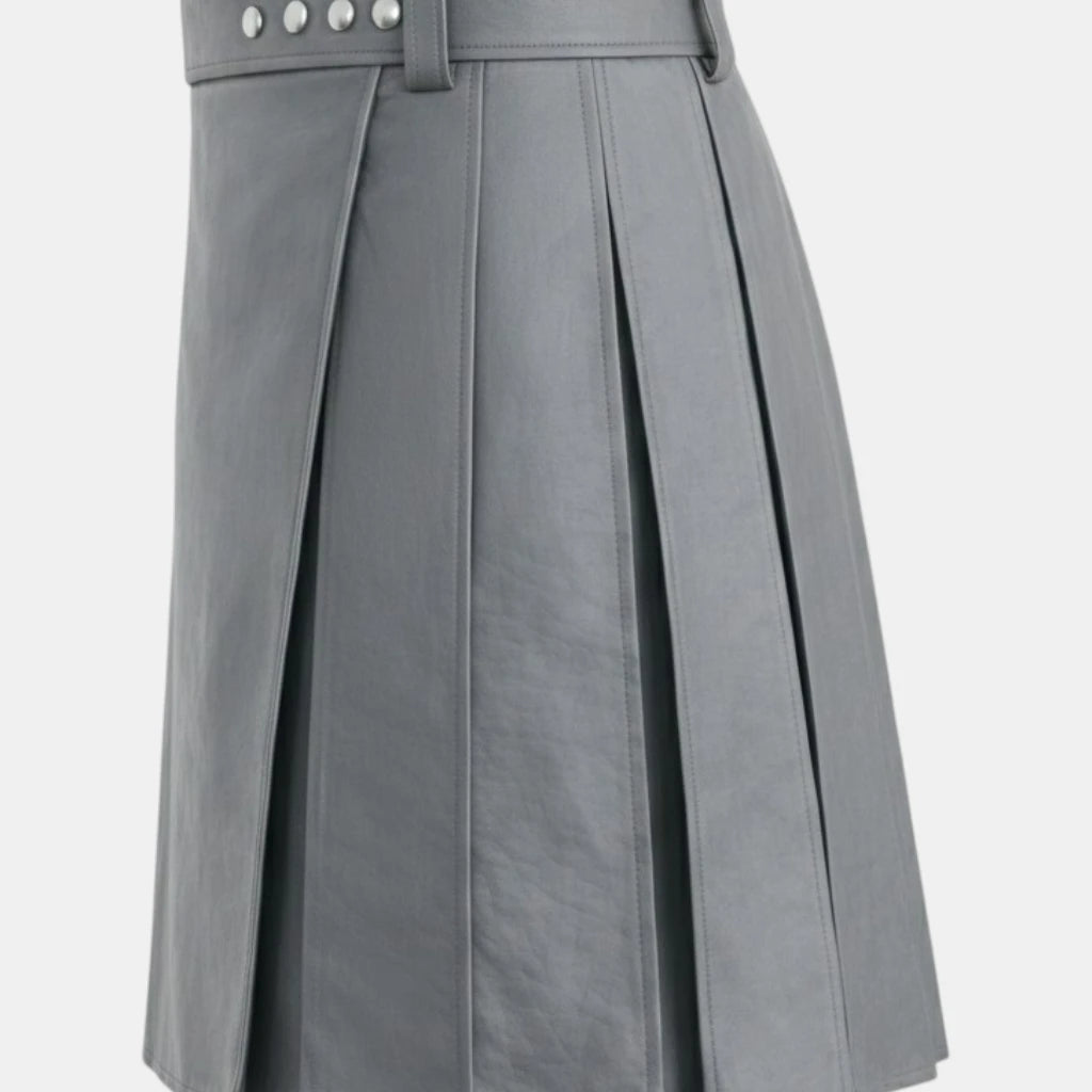 Grey Leather Kilt