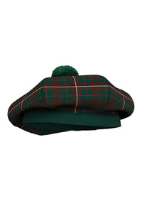 Hand Made Mackinnon Hunting Tartan Tam O' Shanter Hat Side