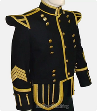 High Quality Hand Made Black Men Military Drummer Doublets