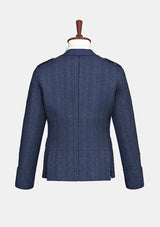 Schwarze Tweed-Woll-Argyle-Jacke	