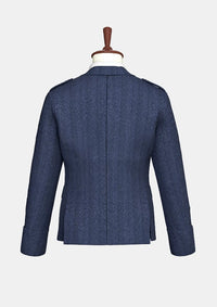 Schwarze Tweed-Woll-Argyle-Jacke	