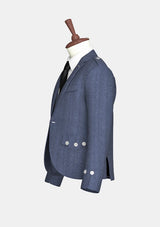 Schwarze Tweed-Woll-Argyle-Jacke	