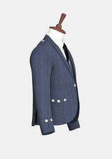 Schwarze Tweed-Woll-Argyle-Jacke	