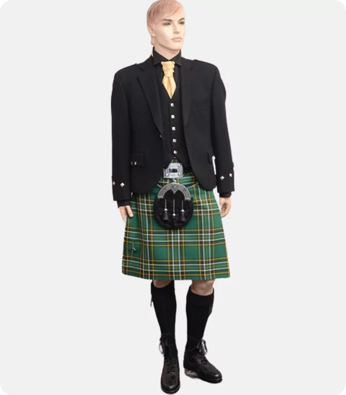 Irish National Tartan Black Gold Tartan Outfits