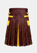 Maroon_and_Yellow_Leather_Hybrid_Utility_Kilt_Back