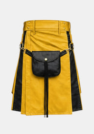 Mustard_Yellow_and_Black_Leather_Hybrid_Utility_Kilt