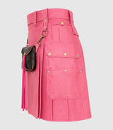 Pink Leather Kilt Left Side