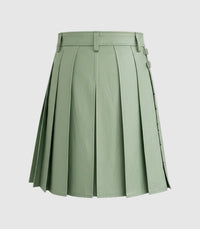 Plain Light Green Leather Kilt Back