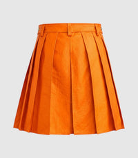 Plain Orange Leather Kilt Back