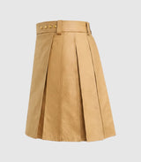 Plain Tan Leather Kilt Left Side