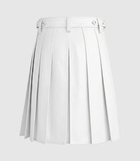 Plain White Leather Kilt Back