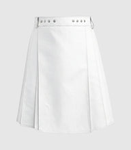 Plain White Leather Kilt Front