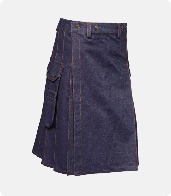 Premium Quality Blue Denim Kilt