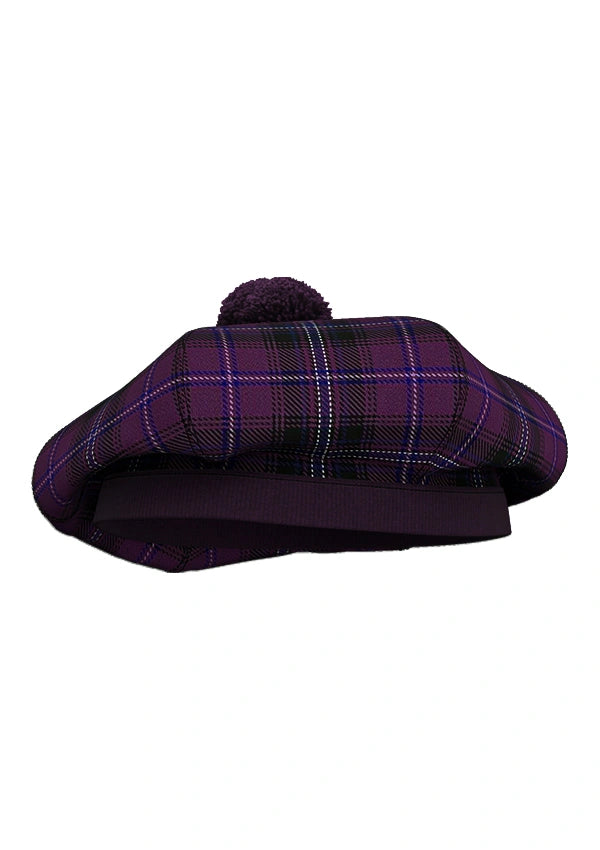 Purple Tartan Tam O_Shanter Hats Side