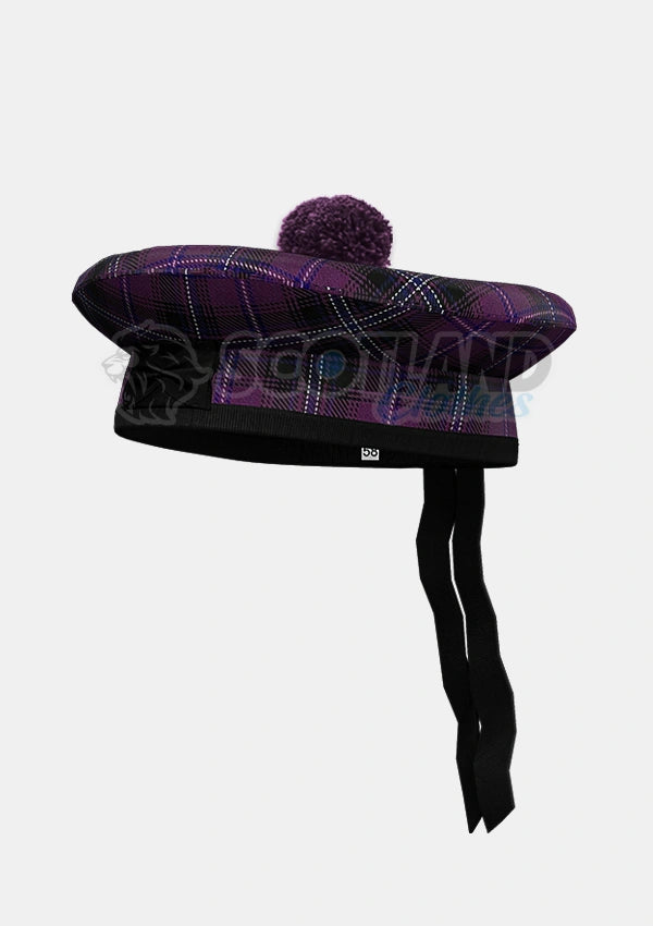 Purple Tartan Balmoral Hat