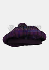 Purple Tartan Tam O' Shanter Hat